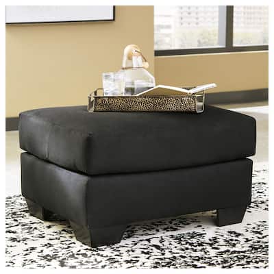 Signature Design by Ashley Darcy Contemporary Black Ottoman