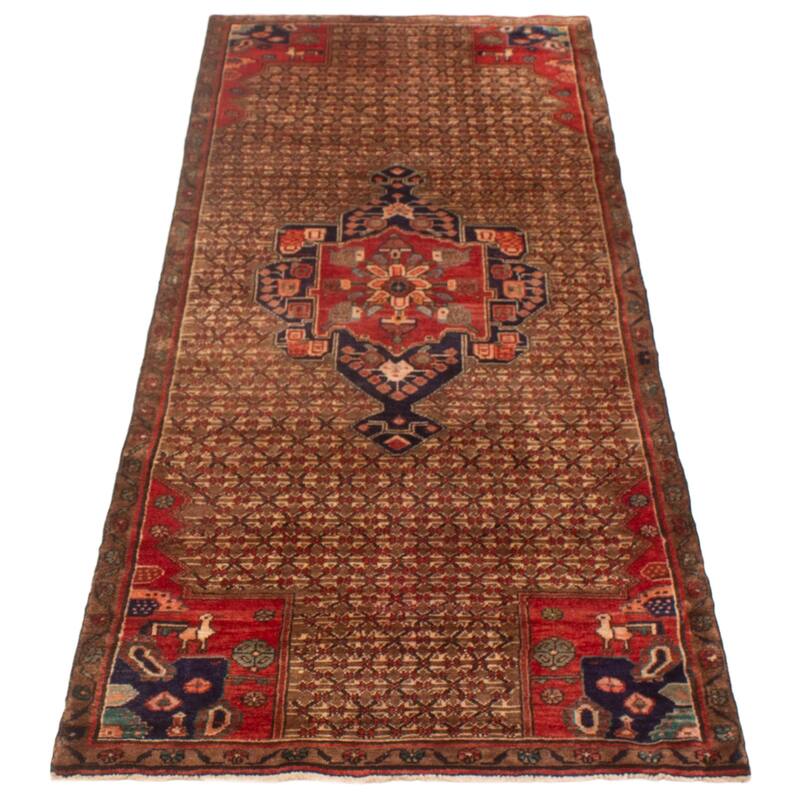 ECARPETGALLERY Hand-knotted Andelz Brown Wool Rug - 3'6 x 8'11