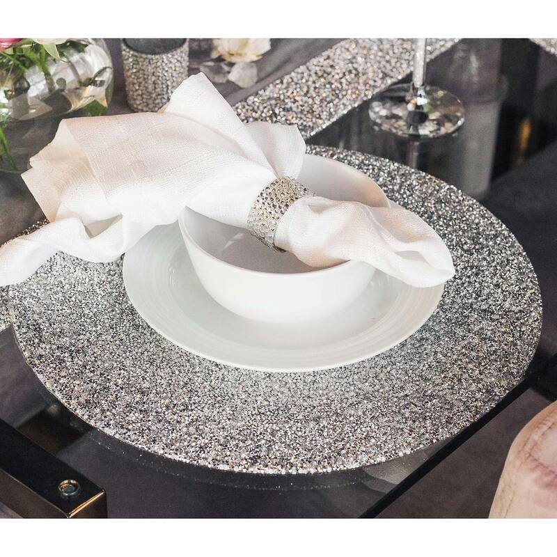 Sparkles Home Luminous Round Rhinestone Placemat