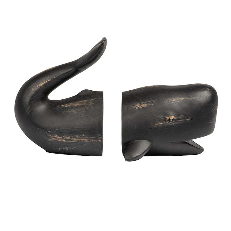 Whale Shaped Resin Bookends (Set of 2 Pieces)
