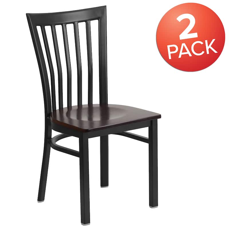 2 Pack School House Back Metal Restaurant Chair - 17.25"W x 18.75"D x 34.75"H - 17.25"W x 18.75"D x 34.75"H