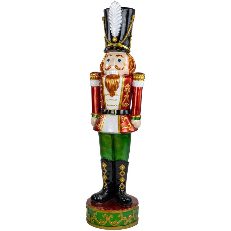 Commercial Christmas Nutcracker Soldier with Decorative Base - 5.25' - Red and Green