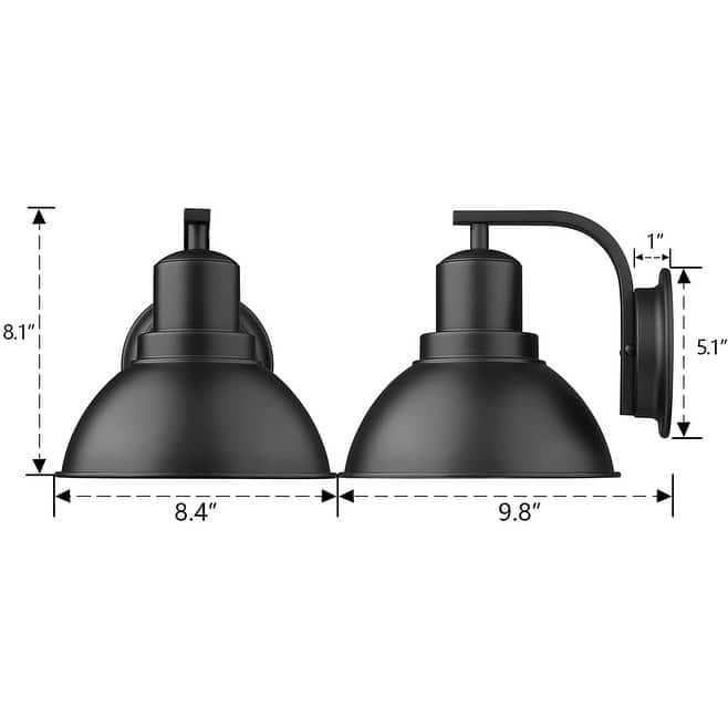 1-light Industrial Wall Sconce Indoor Wall Mount Lamp Light, Black Finish