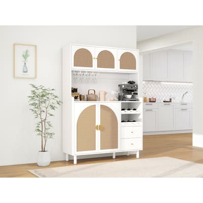 Accent Buffet Storage Cabinet With Metal Handle