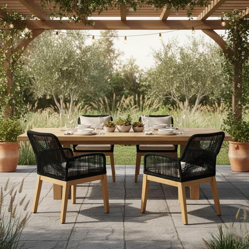 Buy 2 Ottawa Rope Patio Chairs Acacia Wood Frame