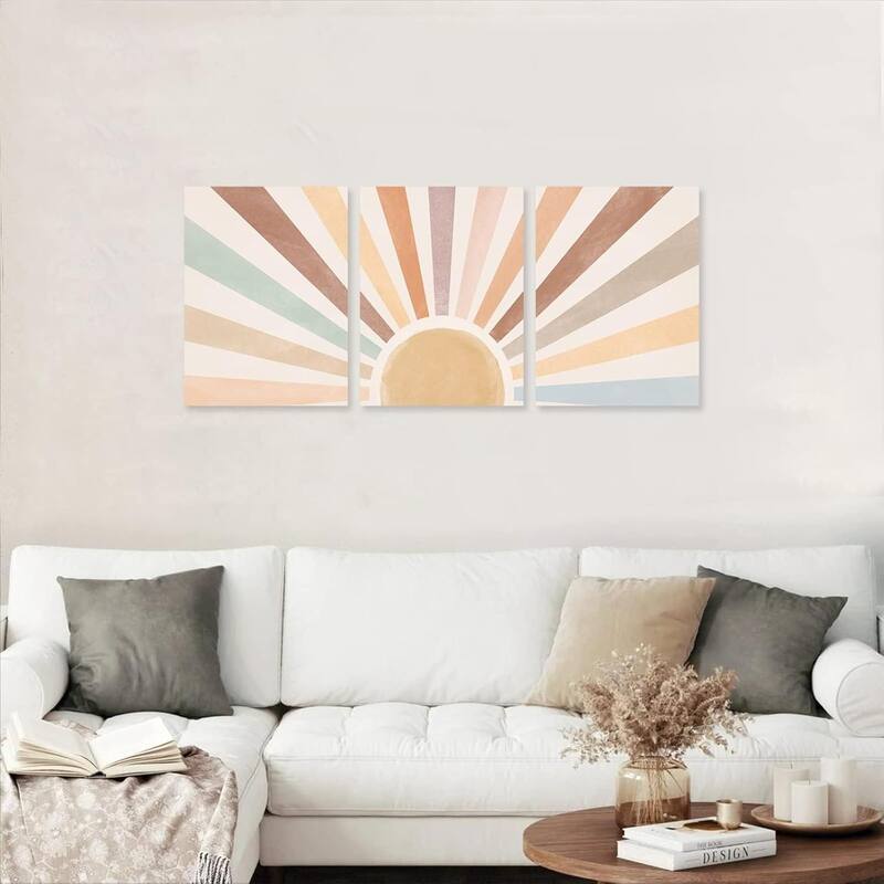 Canvas Wall Art Rainbow Sun Rising