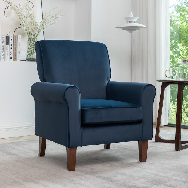 Traditional Rolled Arm Living Room Armchair