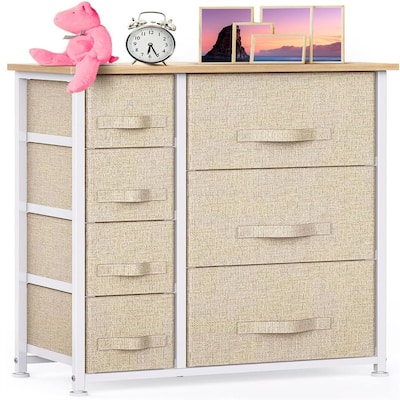 7 Drawer Fabric Dresser Storage Tower