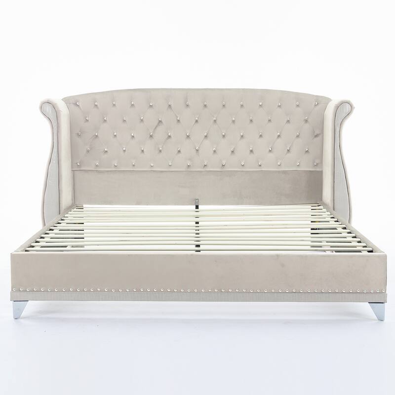 Christopher Knight Home-Eldora Upholstered Bed with Wingback