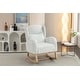 preview thumbnail 45 of 98, Teddy Fabric Upholstered Rocking Armchair with Solid Wood Frame & Legs, Cozy Ergonomic Lounge Chair with Soft Cushioning