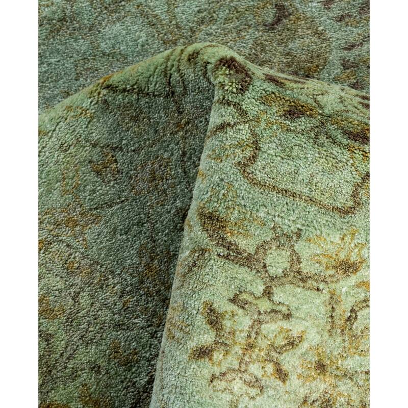 Overdyed One-of-a-Kind Hand-Knotted Area Rug - Green - 2' 8" x 11' 5"