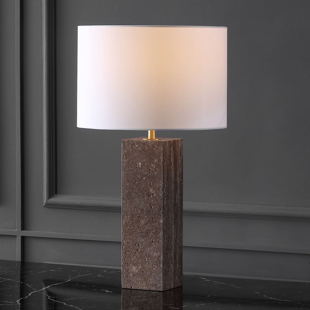 SAFAVIEH Couture Feliciano Travertine Table Lamp - 16"W x 16"D x 26"H