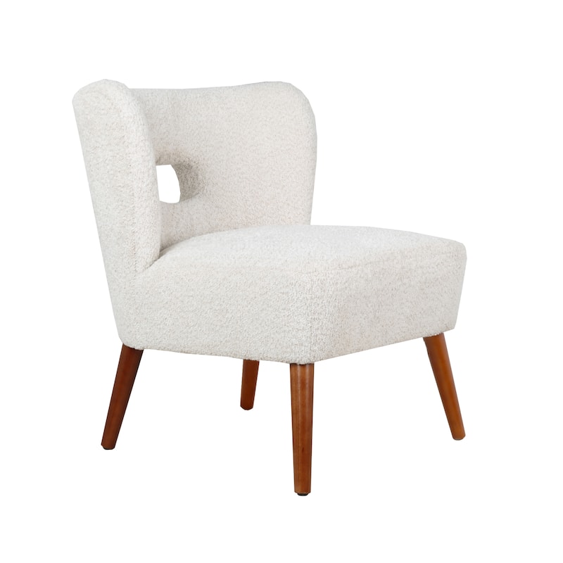 Porthos Home Hayle Sherpa Fabric Slipper Accent Chair with Rubberwood Legs
