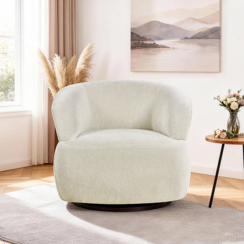 Kieon 33"W 360 Swivel Barrel Chair Modern Accent Chair Set of 2