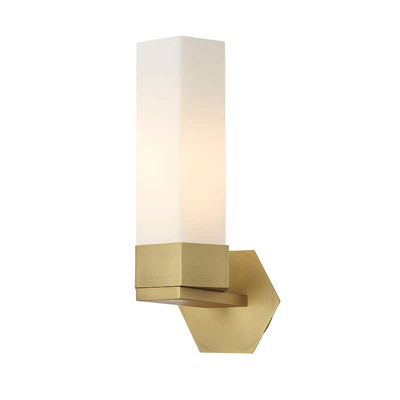 Innovations Lighting Claverack - 1 Light 14" Wall-Mounted Sconce - Brushed Brass/Matte White
