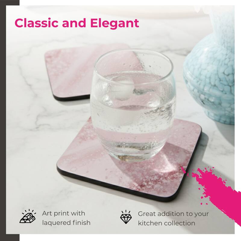 Portmeirion Minerals Rose Quartz Coasters, Set of 6 - Pink