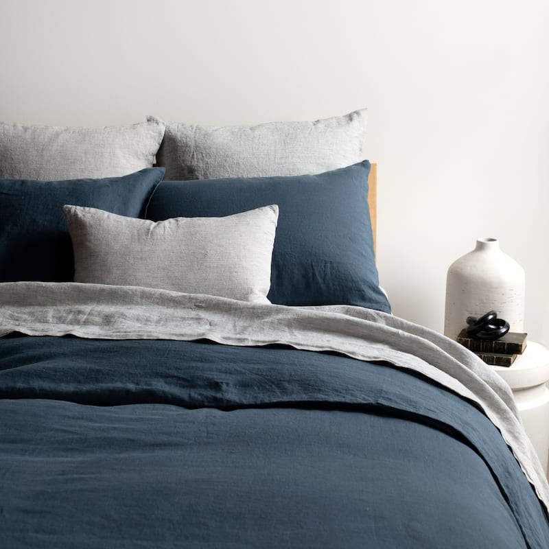 100% French Linen Duvet Cover & Sham Set by BOKSER HOME