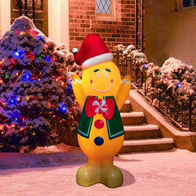 Lighted Gingerbread Man Blow Mold Outdoor Christmas Decoration - 40"