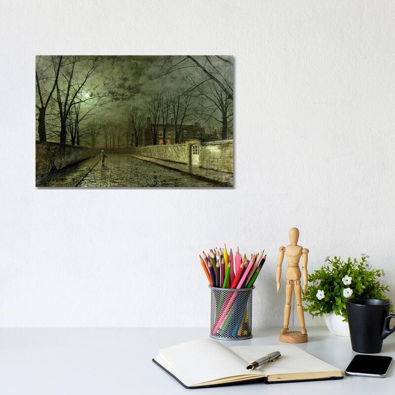 iCanvas "Silver Moonlight" by John Atkinson Grimshaw Canvas Print - 8x12x0.75