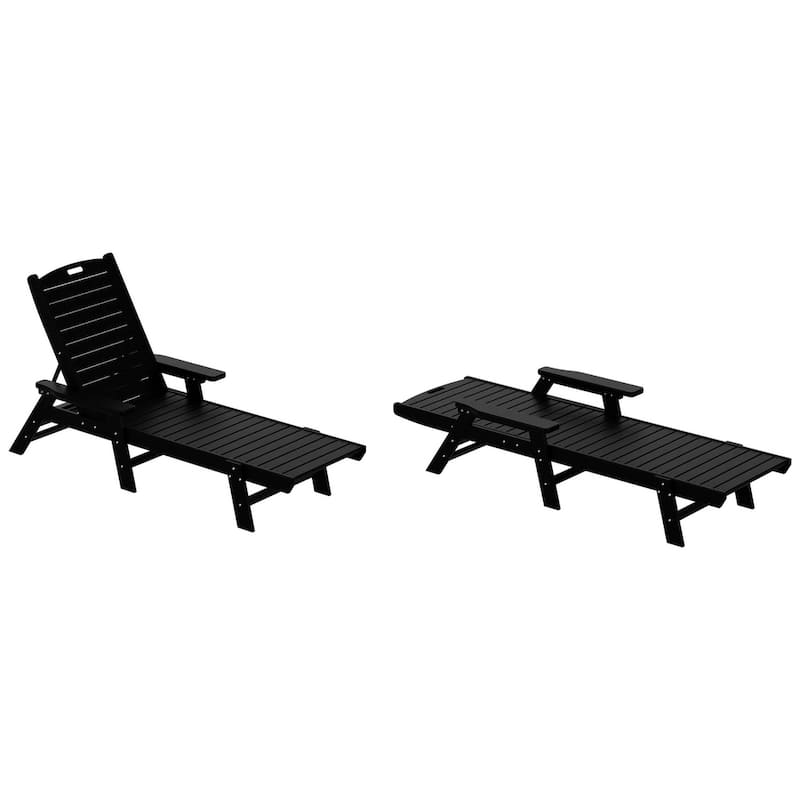Laguna Hdpe All Weather Outdoor Patio Pool Reclining Chaise Lounge (Set Of 2)