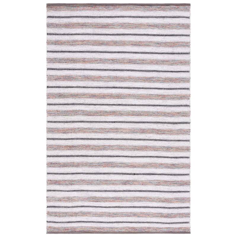 SAFAVIEH Handmade Montauk Meriel Stripe Rug - 4' x 6' - Grey/Ivory
