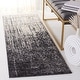 preview thumbnail 3 of 38, SAFAVIEH Retro Klazina Modern Abstract Rug 2'3" x 11' Runner - Black/Light Grey - Runner
