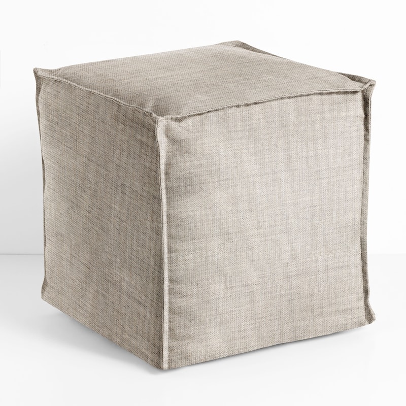 Sorra Home Sunbrella Outdoor Top Stitch Solid Bean Pouf