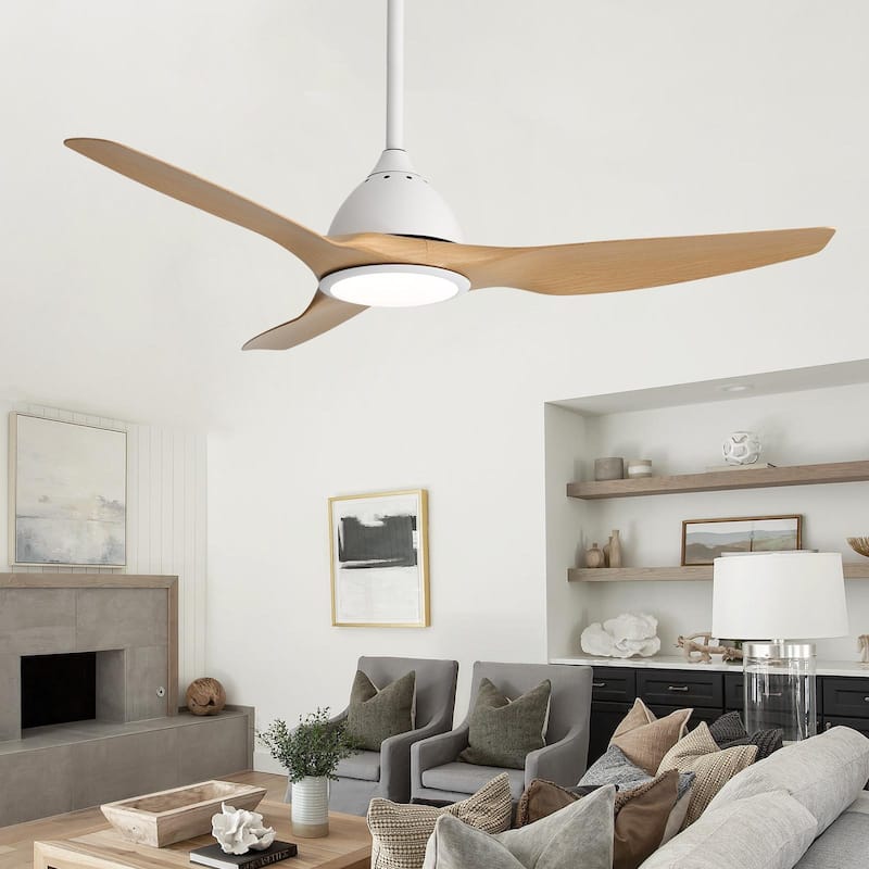52" High CFM Modern Ceiling Fan with Remote Control and Reversible Blades With Light