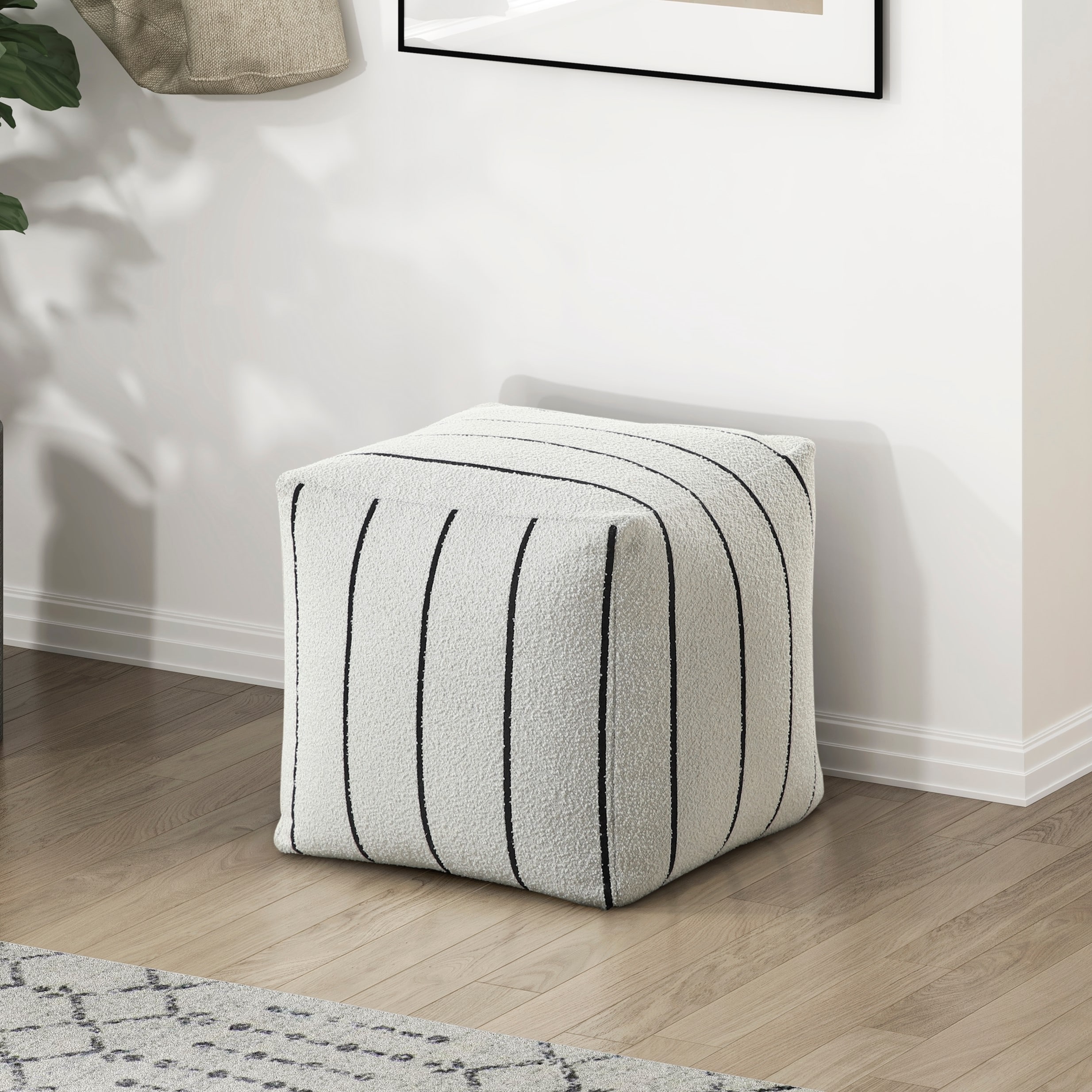 Off white pouf ottoman discount