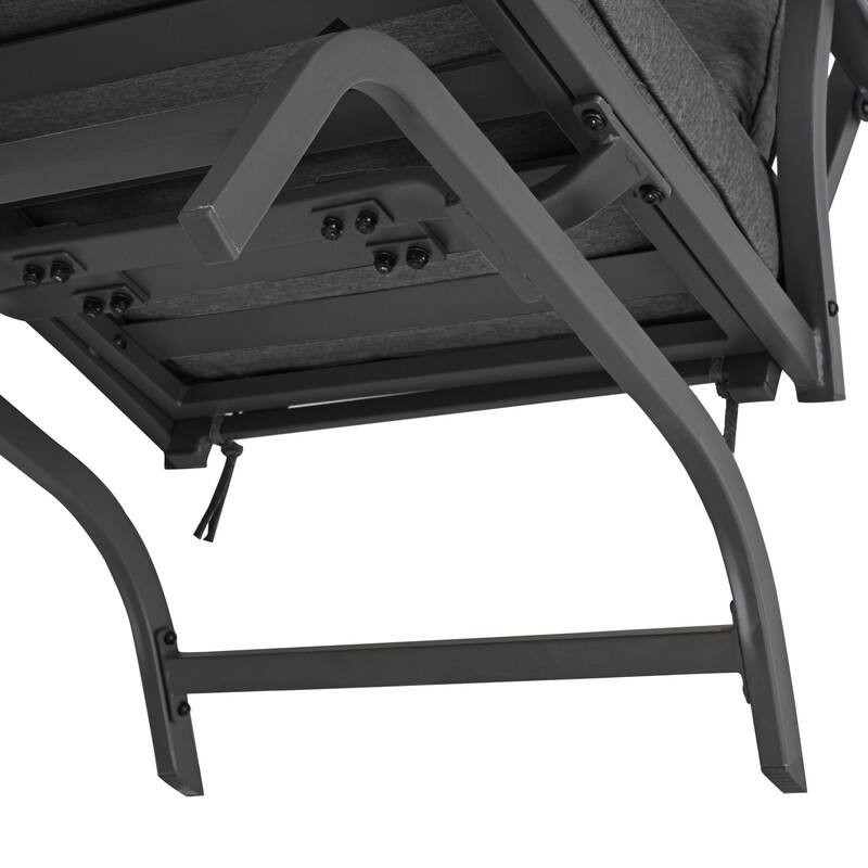 3-Piece Outdoor Metal Rocking-Motion Conversation Bistro Set