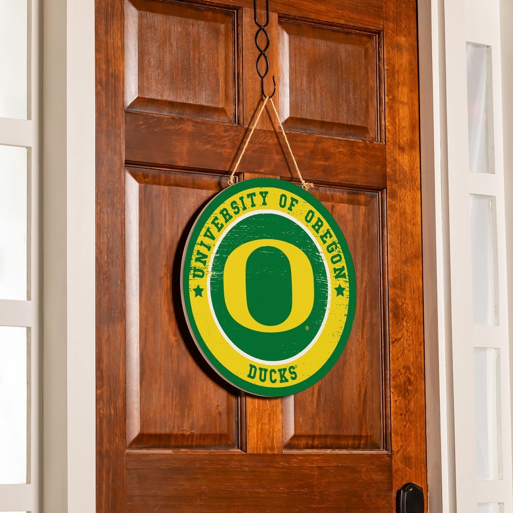 University of Oregon Wooden Door Decor Wall Sign - Multi-Color