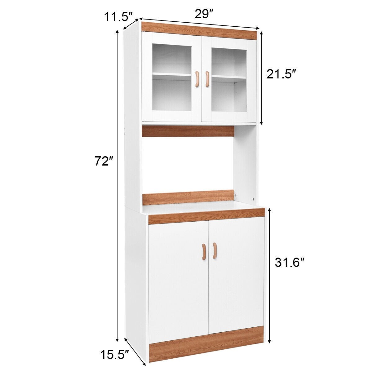 Shop Tall Shelves Microwave Cart Stand Kitchen Storage Cabinet