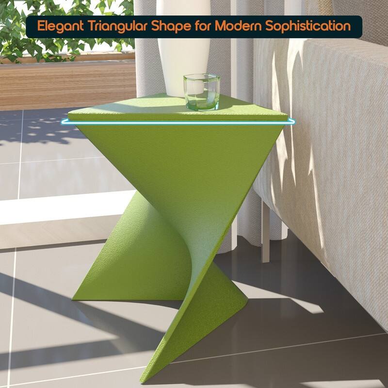 Randolph Modern Indoor Lightweight Side Table with Triangular Curved Design Accent End Table for Home Living Room or Bedroom