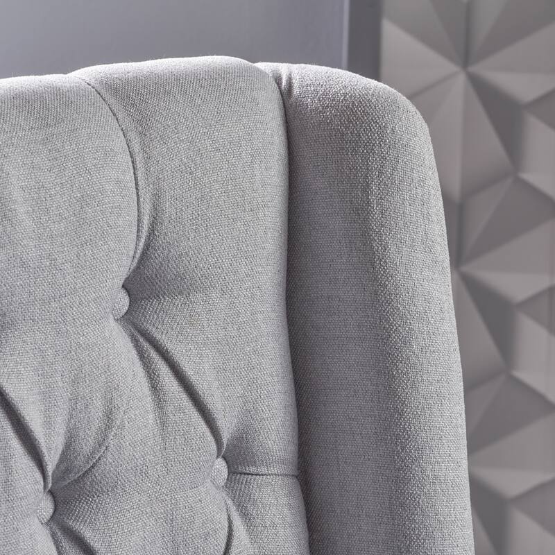 Wingback Upholstered Dining Chairs Set of 2, Fabric Side Dining Room Chairs with Tufted Button, Home Kitchen Wood Chairs