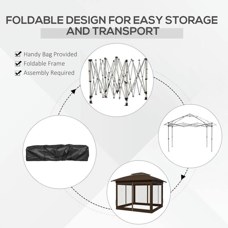 12' x 12' Pop Up Canopy Tent with 137 sq, Netting and Carry Bag