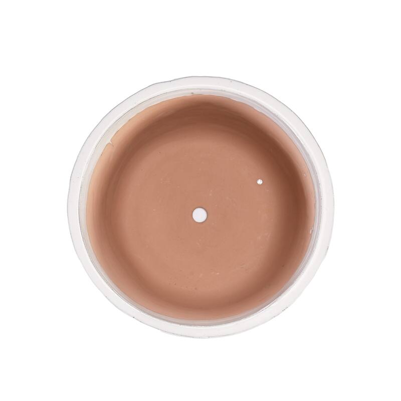 Set of 4 Handmade Ceramic Pots for Succulents with Vertical Grooves