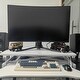 preview thumbnail 1 of 9, 32 Inch Desk Converter Height Adjustable Sit to Stand Riser Computer Desk as picture - White