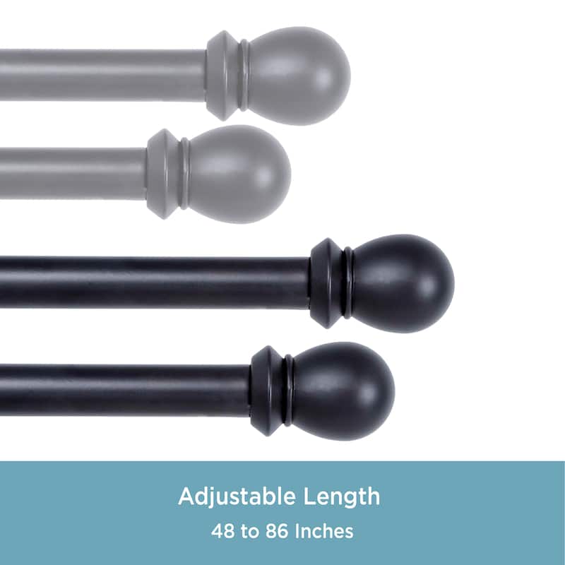 Kenney Scroll Ball 5/8" Standard Decorative Window Double Curtain Rod