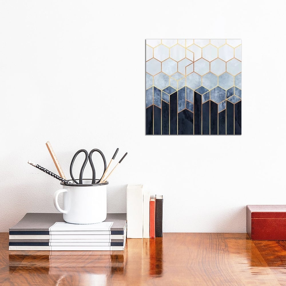 iCanvas 'Soft Blue Hexagons' by Elisabeth Fredriksson Canvas Print