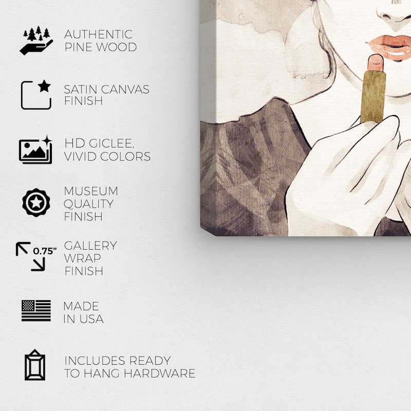 Wynwood Studio Fashion and Glam Dazzling Lady White and Glam Wall Art Canvas Print