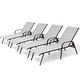 preview thumbnail 57 of 62, Set of 4 Lounge Chairs Outdoor Chaise Lounge with Arms and Adjustable Back