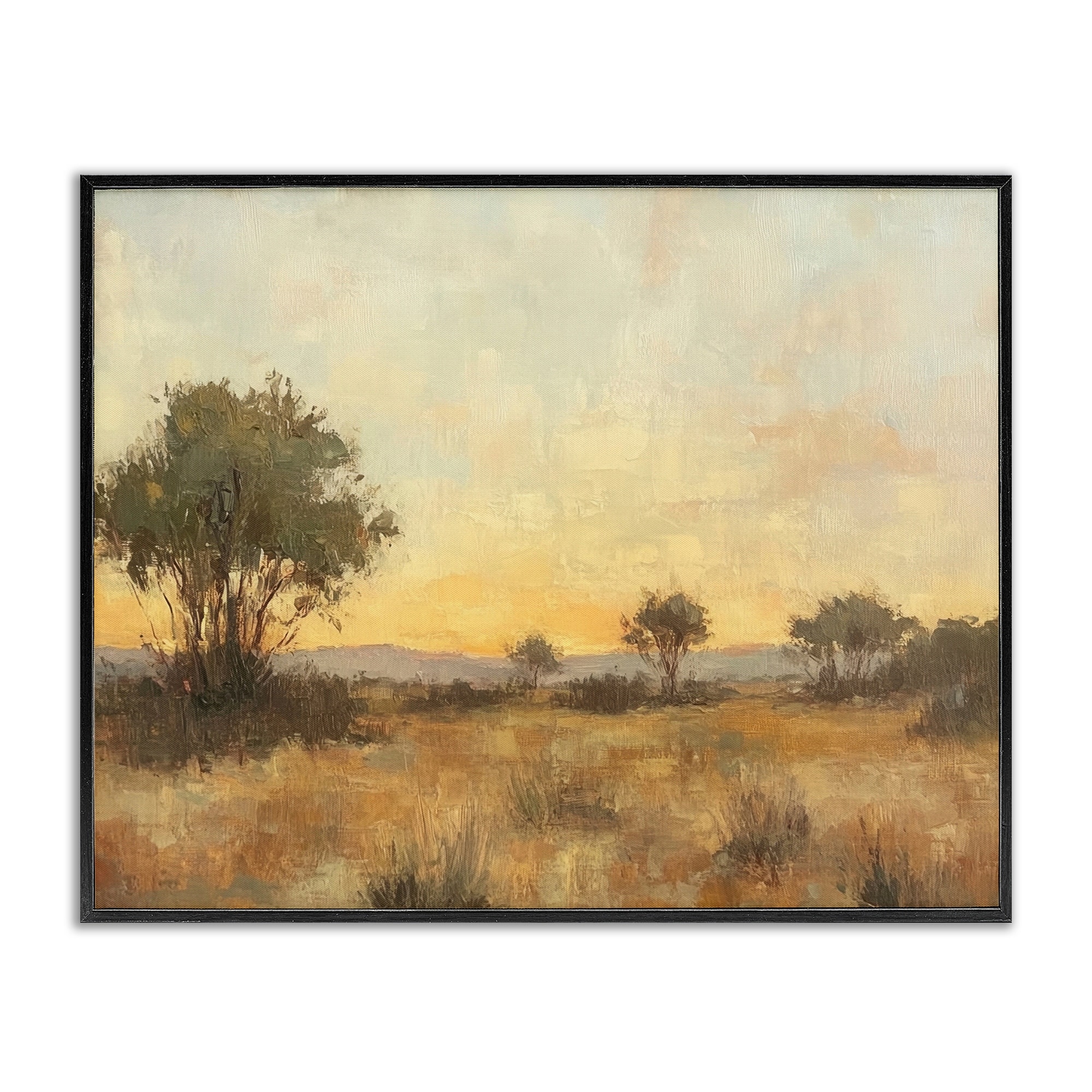 Stupell Honey Hued Horizon Framed Giclee Art Design By Petal Prints Design