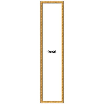 9x46 Frame Gold Real Wood Picture Frame Width 1 inches | Interior
