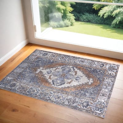 Sike Floral Area Rug By HomeRoots - 2' x 3'