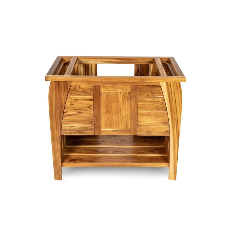 EcoDecors TR-BT-36-1 Tranquility, Bathroom Vanity, Bathroom Vanities, Bathroom Vanity Cabinet, Vanity Bathroom, Bath Vanity - Brown - Natural Finish - Single Vanities