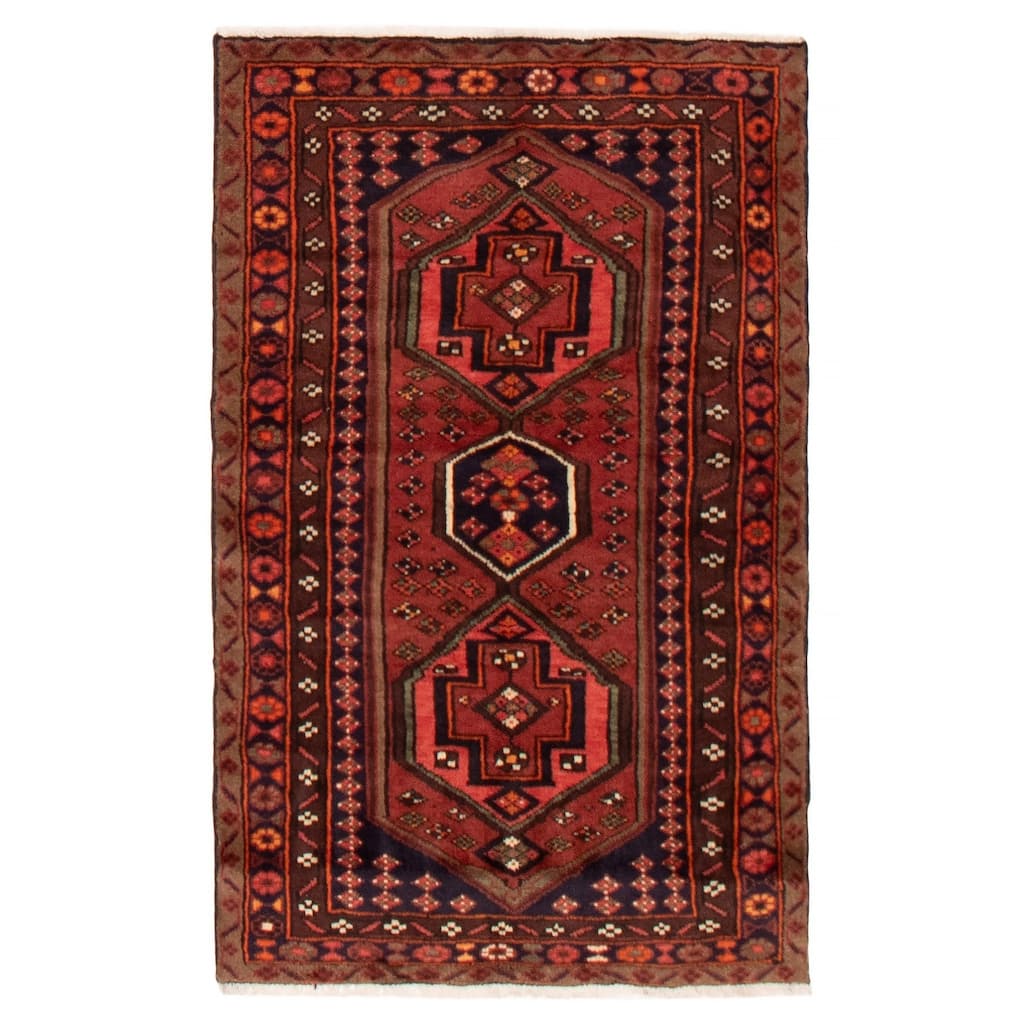 ECARPETGALLERY Hand-knotted Andelz Red Wool Rug - 3'2 x 4'11