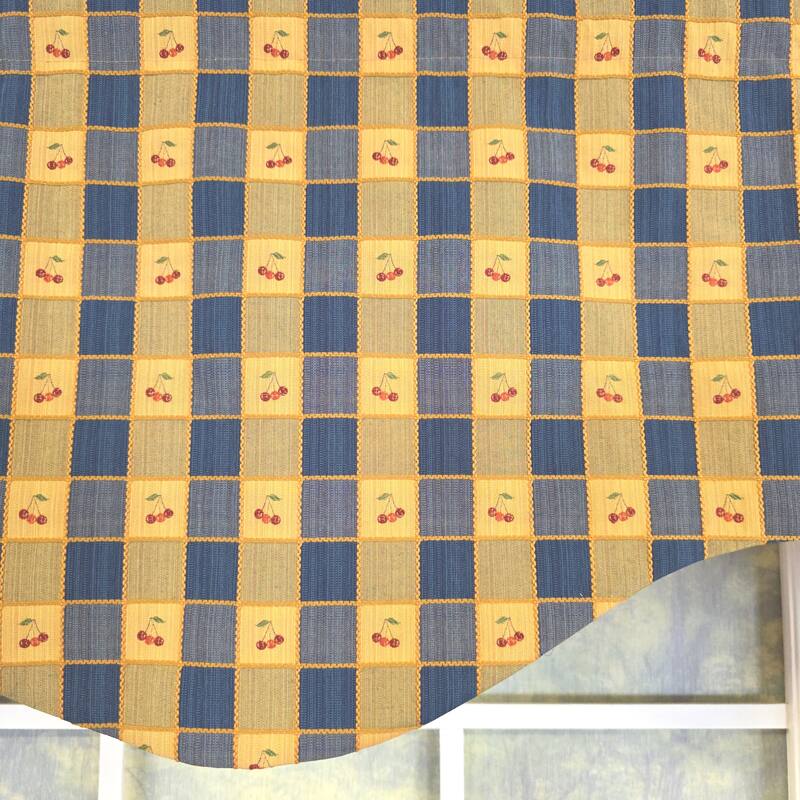 RLF Home Cherry Plaid Cornice Valance