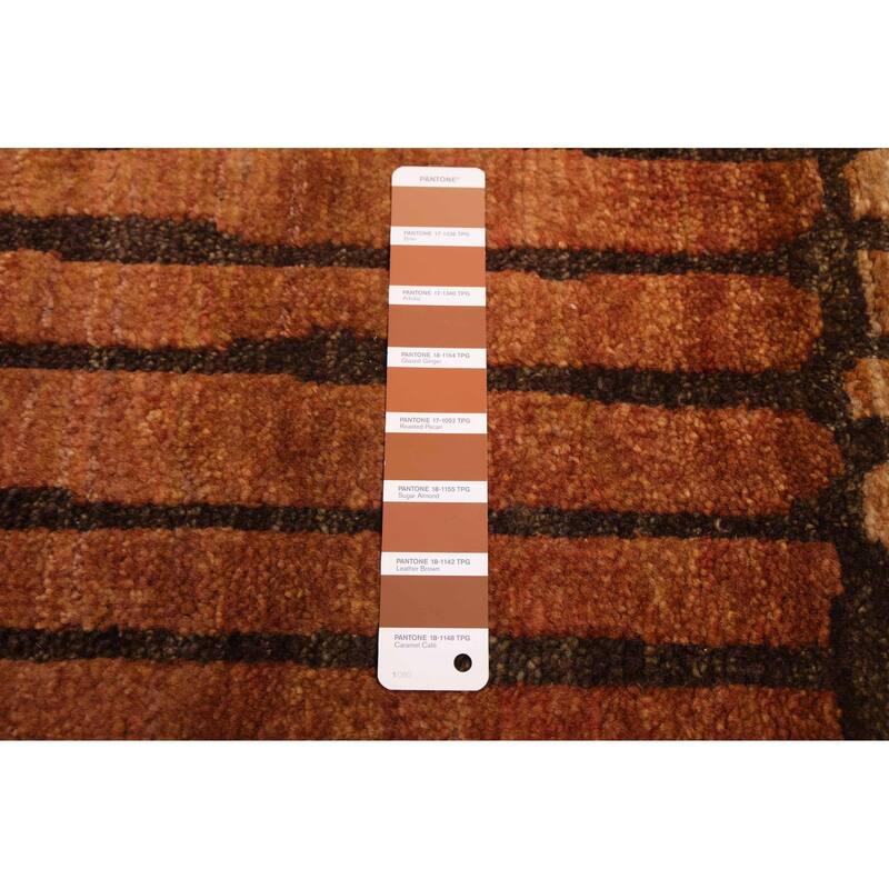 ECARPETGALLERY Hand-knotted Tangier Dark Brown Wool Rug - 8'1 x 9'10