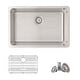 preview thumbnail 2 of 27, STYLISH 27"L x 18"W Stainless Steel 18 Gauge Single Basin Undermount Kitchen Sink with Basket Strainer