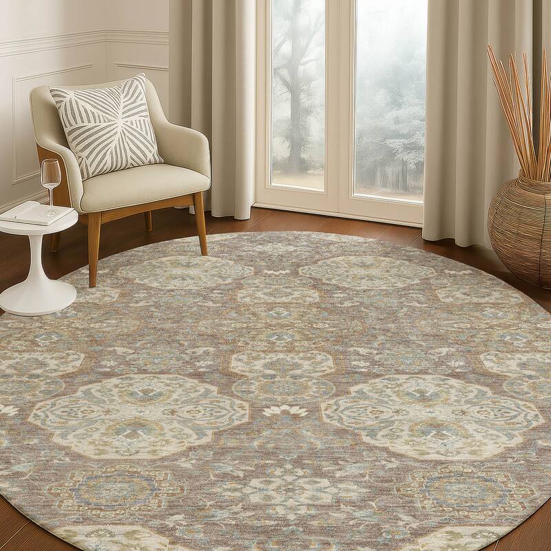 Machine Washable Indoor/ Outdoor Global Budden Chantille Rug